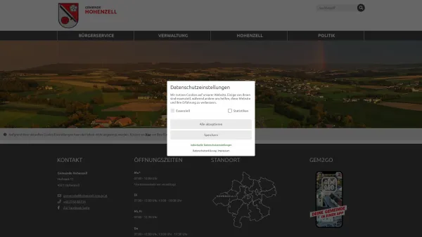 Website Screenshot: Gemeindeamt Hohenzell - Hohenzell - GEM2GO WEB - Zentrum - Date: 2023-06-22 15:13:58