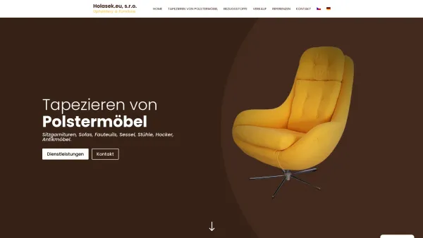 Website Screenshot: Tapezierer Holásek
Upholstery & Furniture - Tapezieren von Polstermöbel Holásek - Date: 2023-06-15 16:02:34