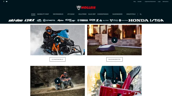 Website Screenshot: HOLLEIS Unbenanntes Dokument - Holleis Snowmobiles & Quads 2020 - Schneemobil Gebraucht, Schneefräsen, Quads & Rasenmäher - Date: 2023-06-15 16:02:34