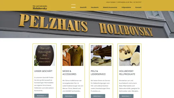 Website Screenshot: Pelzhaus J. Holubovsky - Pelz- und Ledermoden Holubovsky – Ihr Spezialist aus Waidhofen an der Ybbs - Date: 2023-06-22 15:13:58