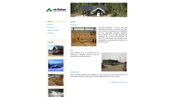 Website Screenshot: Dolena Holzhäuser - Holzhäuser, Blockhäuser, Fertighäuser, Holzprodukte – Holzhäuser und Blockhäuser - Date: 2023-06-22 15:12:28