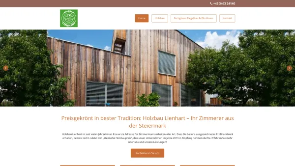 Website Screenshot: Holzbau Lienhart - Holzbau Lienhart | Zimmerei | Stainz - Date: 2023-06-14 10:40:38