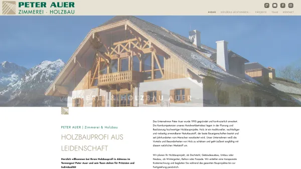 Website Screenshot: Holzbau Peter Auer - Zimmerei Auer: DER Profi für Holzbau im Tennengau! - Date: 2023-06-22 15:12:28