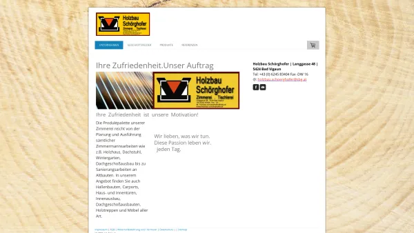 Website Screenshot: Holzbau Schoerghofer - Holzbau Schörghofer GmbH - holzbau-schoerghofer.at | BAD VIGAUN - Date: 2023-06-22 15:12:28