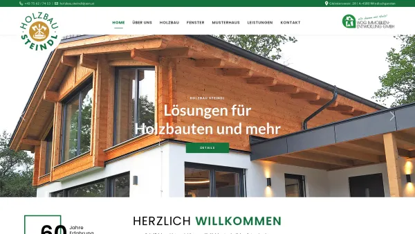 Website Screenshot: Josef Steindl Zimmermeister-Holzbau GmbH - Startseite - Holzbau Steindl - Date: 2023-06-22 15:12:28