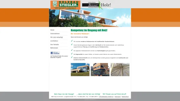 Website Screenshot: Holzbau Stiegler KG setzt Akzente modernen Holzhausbau - Holzbau Stiegler Haus im Ennstal - innovativer Holzbau - Date: 2023-06-22 15:12:28