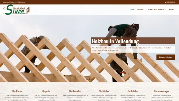 Website Screenshot: Holzbau Stingl - Holzbau im Großraum Schärding | Holzbau Stingl - Date: 2023-06-22 15:12:28