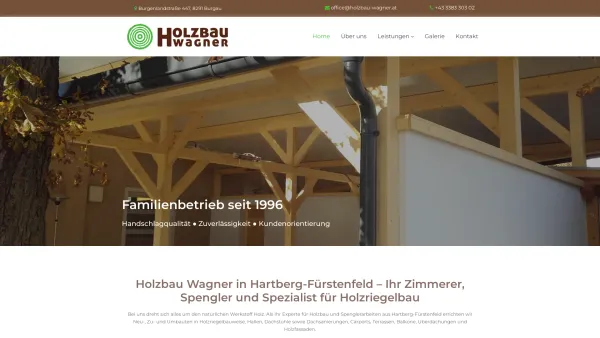Website Screenshot: Holzbau Wagner - Holzbau aus Hartberg-Fürstenfeld | Holzbau Wagner GmbH - Date: 2023-06-22 15:12:28