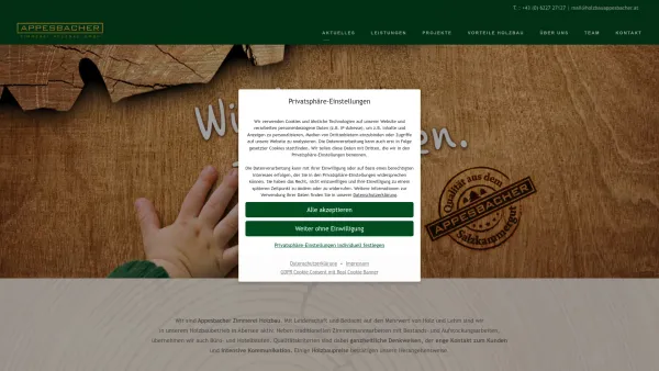 Website Screenshot: Appesbacher Zimmerei Holzbau - Appesbacher Zimmerei Holzbau | Wir bauen fürs Leben - Date: 2023-06-15 16:02:34