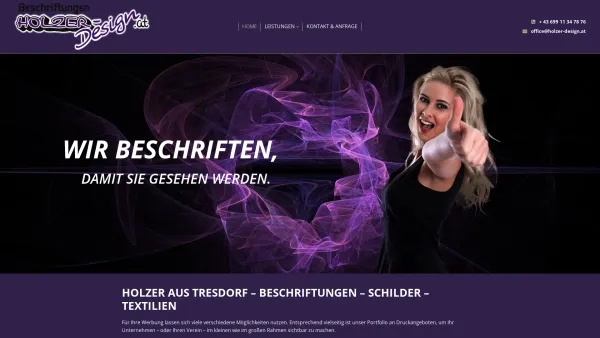 Website Screenshot: Ernst bei Holzer-Design Ihr Partner für Qualität - Holzer Beschriftungen aus Tresdorf - Date: 2023-06-14 10:40:38