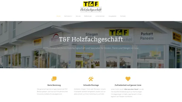 Website Screenshot: T+F Holzfachgeschäft - Home - T&F Holzfachgeschäft in GrazT&F Holzfachgeschäft in Graz | Ihr Spezialist für Türen und Böden - Date: 2023-06-22 15:12:28