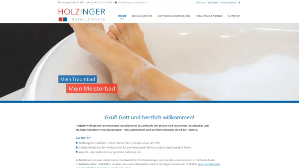 Website Screenshot: Holzinger GmbH - Startseite - Holzinger Installationen - Date: 2023-06-22 15:17:09