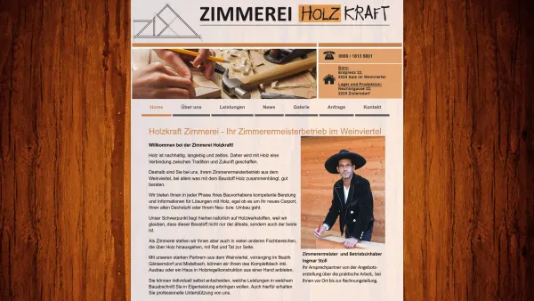 Website Screenshot: Holzkraft Zimmerei Ingmar Stoll - Zimmerei | Zimmerer im Weinviertel - Date: 2023-06-14 10:40:38