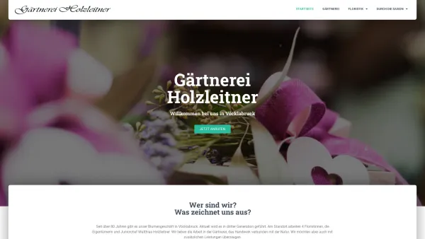 Website Screenshot: Gärtnerei Holzleitner Floristik Hochzeitsdekor Trauerfloristik Grabpflege - Floristik und Gärtnerei Holzleitner | Vöcklabruck - Date: 2023-06-22 15:17:09