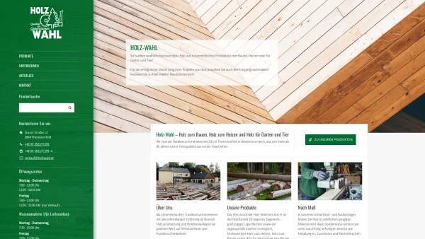 Website Screenshot: Holz-Wahl Herzlich - Holz zum Bauen, Heizen und für den Garten von Holz-Wahl - Date: 2023-06-22 15:17:09
