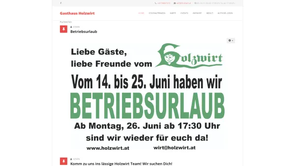 Website Screenshot: Franz Holzwirt Gasthaus Pension Pub - Home - Date: 2023-06-22 15:17:09