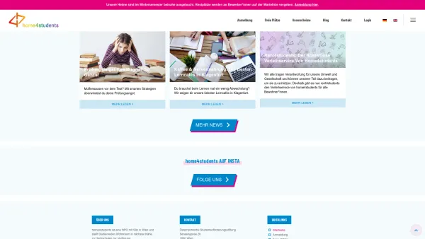 Website Screenshot: Österreichische Studentenförderungsstiftung - home4students - Studentenheime in Österreich - Date: 2023-06-22 15:17:09