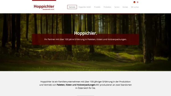 Website Screenshot: Hoppichler Gesellschaft index - Hoppichler GmbH - Paletten, Kisten und Holzverpackungen - Date: 2023-06-22 15:16:00