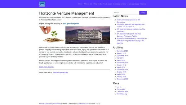 Website Screenshot: HORIZONTE VENTURE MANAGEMENT GmbH - Horizonte Venture Management GmbH - Date: 2023-06-22 15:16:00