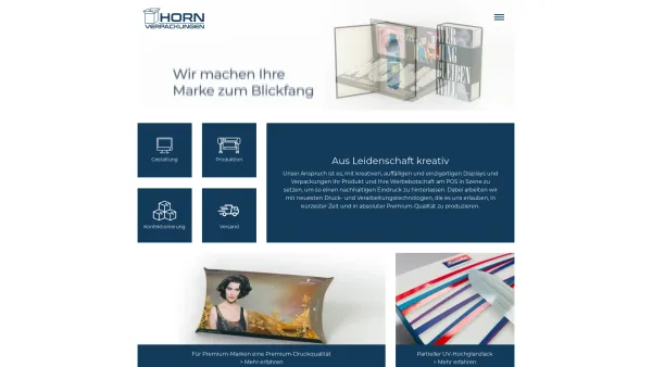 Website Screenshot: Horn Kartonagen GmbH - Home - Horn Kartonagen GmbH | Displays & Verpackungen - Date: 2023-06-22 15:16:00