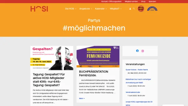Website Screenshot: HOSI Salzburg - HOSI Salzburg – Die Interessensvertretung von LGBTIQ* Personen - Date: 2023-06-15 16:02:34