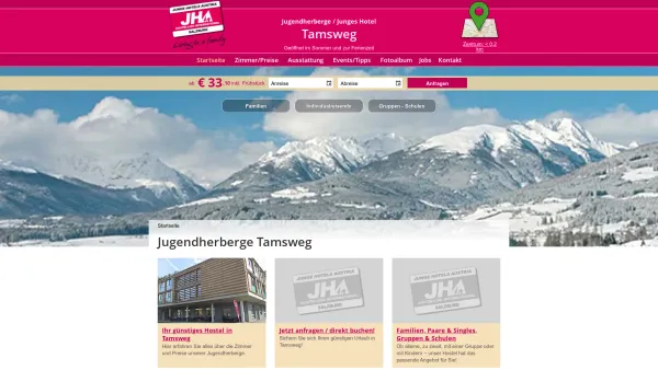 Website Screenshot: Jugendherbergen Salzburg Tamsweg Lungau Österreich - Jugendherberge Tamsweg - Lungau Salzburg Hostel - Date: 2023-06-22 15:12:32
