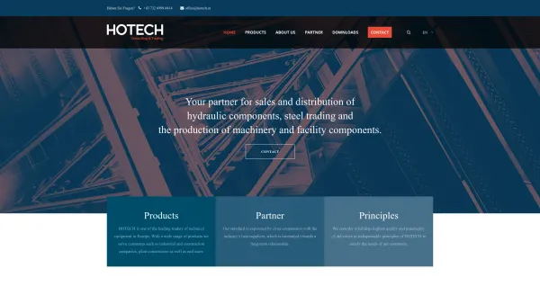 Website Screenshot: Hotech Industrieberatungs- und Handelsges. m.b. H. - Welcome to HOTECH - HOTECH Consulting & Trading GmbH - Date: 2023-06-22 15:12:32