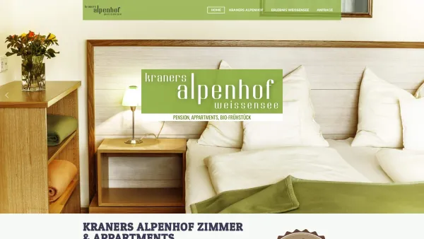 Website Screenshot: Kraners Alpenhof - kraners alpenhof Weissensee: Hotel, Apartments & BIO-Frühstück! - Date: 2023-06-22 15:12:32