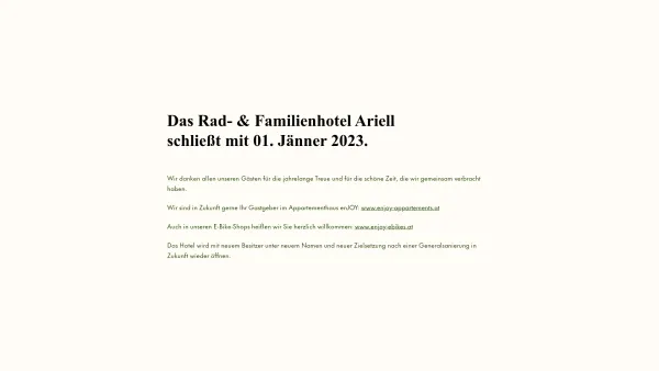 Website Screenshot: Rad- und Familienhotel Ariell*** - Date: 2023-06-22 15:12:32
