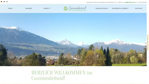 Website Screenshot: HerzlichGasthof Canisiusbrünnl - HERZLICH WILLKOMMEN im Canisiusbrünnl! | Canisiusbrünnl Apartment und Zimmervermietung - Date: 2023-06-22 15:12:32