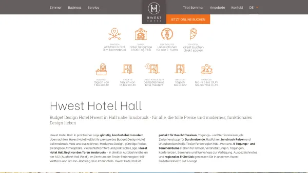 Website Screenshot: Hotel Hall West - Hwest Hotel Hall | Budget Design Hotel bei Innsbruck - Date: 2023-06-14 10:46:43