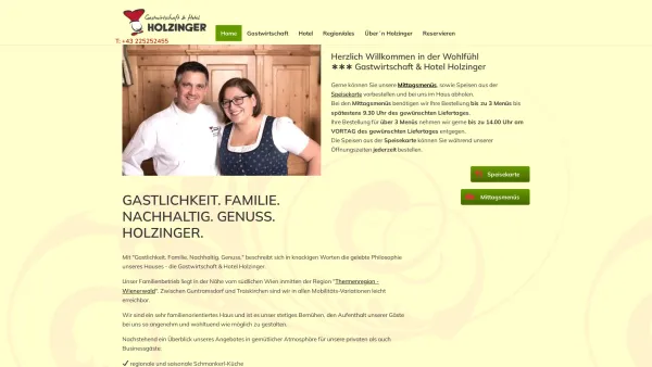 Website Screenshot: Bauernschenke Hotel Holzinger - Gastwirtschaft & Hotel Holzinger - 1. BIO zert. GH im Bez. Baden ??? - Date: 2023-06-14 10:40:41