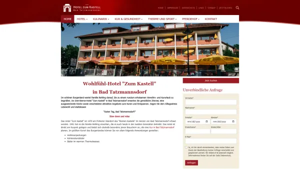 Website Screenshot: Hotel zum Kastell - Hotel Kastell - Hotel zum Kastell in Bad Tatzmannsdorf - Date: 2023-06-15 16:02:34