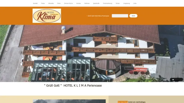 Website Screenshot: Hotel Klima www.hotel-klima.com - H O T E L K L I M A Ferienoase Fam. Haas Fritz -             " Grüß Gott "  HOTEL K L I M A Ferienoase - Date: 2023-06-22 15:14:06