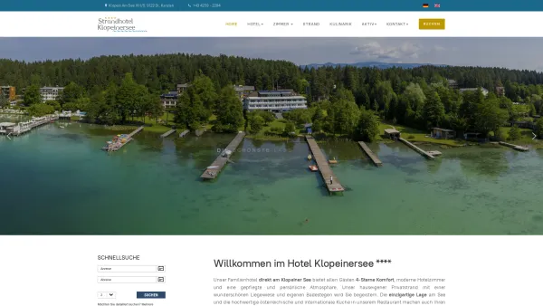 Website Screenshot: Hotel Klopeinersee**** - Hotel Klopeinersee | 4 Sterne | direkt am See mit Strand - Date: 2023-06-22 15:14:06