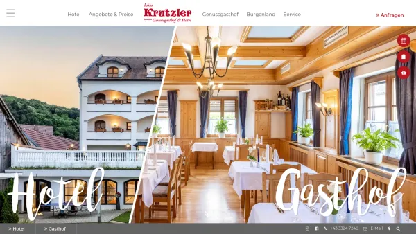 Website Screenshot: beim Krutzler Genussgasthof & Hotel - Hotel Restaurant Krutzler / Hotel im Südburgenland - Date: 2023-06-15 16:02:34