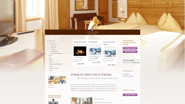 Website Screenshot: Hotel Lisa - Hotel Lisa in Flachau, Unser Hotel Lisa in Flachau, Salzburger Land - Date: 2023-06-22 15:12:36