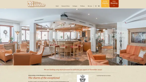 Website Screenshot: Hotel Madeleine**** Obergurgl/Tirol - Homepage - Hotel Madeleine Obergurgl - Date: 2023-06-22 15:12:36
