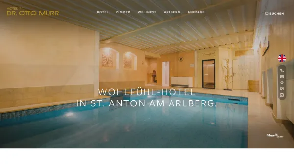 Website Screenshot: Hotel Garni Dr. Otto Murr - Hotel Dr. Otto Murr - 4-Sterne-Hotel St. Anton am Arlberg - Date: 2023-06-22 15:12:36