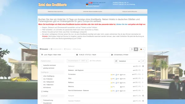 Website Screenshot: St Reisevermittlung Hotels ohne Kreditkarte - Hotel ohne Kreditkarte buchen einfach und günstig - Date: 2023-06-15 16:02:34