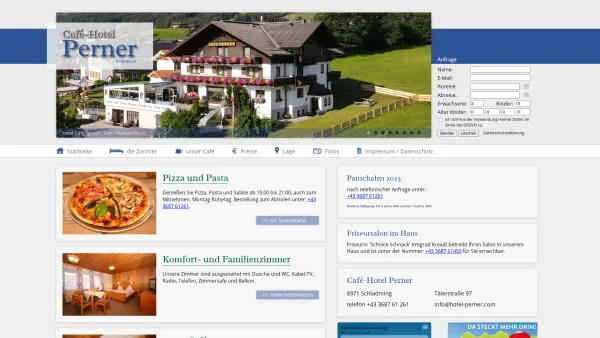 Website Screenshot: Café Hotel Perner - Startseite - Hotel-Café Perner - Date: 2023-06-22 15:12:36