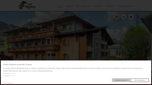 Website Screenshot: Sonnweber Ges.m.b.H. Zum Ritter Das Vital Hotel Tannheimer Tal - 4 Sterne Hotel im Tannheimer Tal | Vital-Hotel zum Ritter - Date: 2023-06-14 10:40:41