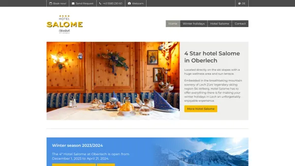 Website Screenshot: Hotel Salome Oberlech - Hotel Salome. Winter holidays in Oberlech, Lech am Arlberg - Date: 2023-06-22 15:12:36