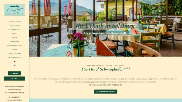 Website Screenshot: Hotel Pension Schwaighofen - Hotel Schwaighofen, Eugendorf bei Salzburg – Hotel – Pension in Stadtnähe Salzburg - Date: 2023-06-22 15:12:36