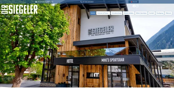 Website Screenshot: Hotel Pension Siegelerhof - Der Siegeler - this lifestylehotel rocks - Date: 2023-06-22 15:12:36