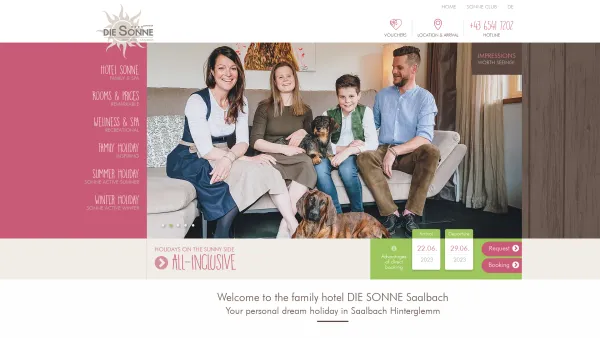 Website Screenshot: Hotel Sonne GmbH & Co KG - The perfect family hotel in Saalbach Hinterglemm | DIE SONNE - Date: 2023-06-22 15:12:36