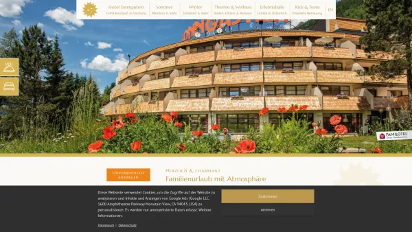 Website Screenshot: Hotel Sonngastein**** - Familienhotel Sonngastein | Prämiertes Kinderhotel in Gastein, Salzburg - Date: 2023-06-22 15:12:36