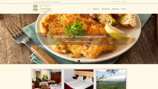 Website Screenshot: Augustine HOTEL-RESTAURANT STOCKINGER ----------- - Hotel Restaurant Stockinger - Tullnerbach im Wienerwald - Date: 2023-06-22 15:16:00