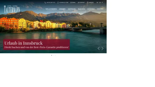 Website Screenshot: HOTEL TAUTERMANN INNSBRUCK - Hotel Tautermann *** - Innsbruck (Tirol) - Zentrum - Date: 2023-06-14 10:40:41