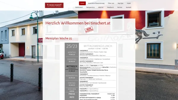 Website Screenshot: TINSCHERT Hotel Restaurant Partyservice - Herzlich Willkommen bei tinschert.at - TINSCHERT Hotel-Restaurant-Partyservice - Date: 2023-06-22 15:16:00